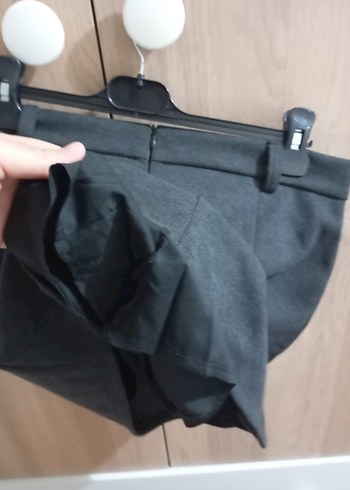 Gri Kemerli Mini Etek - Görsel 3