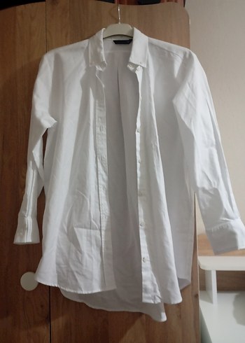 Kadın Beyaz Uzun Kollu Keten Gömlek - Görsel 6