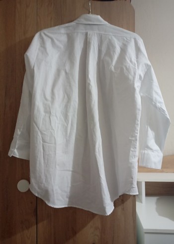 Kadın Beyaz Uzun Kollu Keten Gömlek - Görsel 4