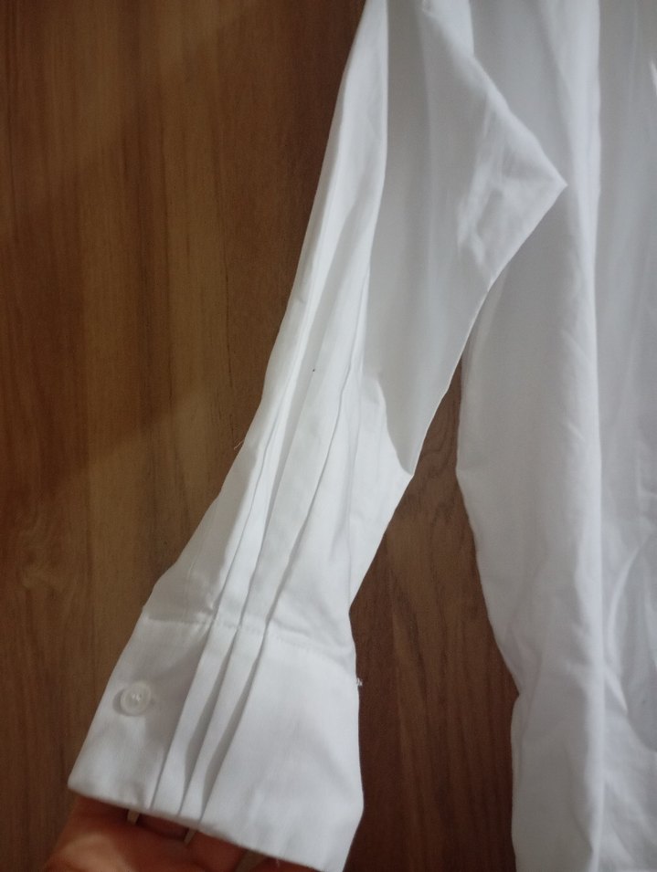 Kadın Beyaz Uzun Kollu Keten Gömlek - Görsel 2