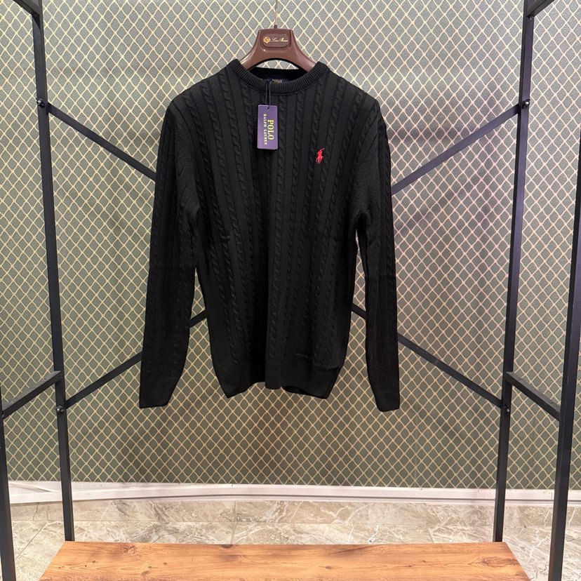 Gri / Siyah / Lacivert Erkek Örgü Bisiklet Yaka Kazak - Görsel 3