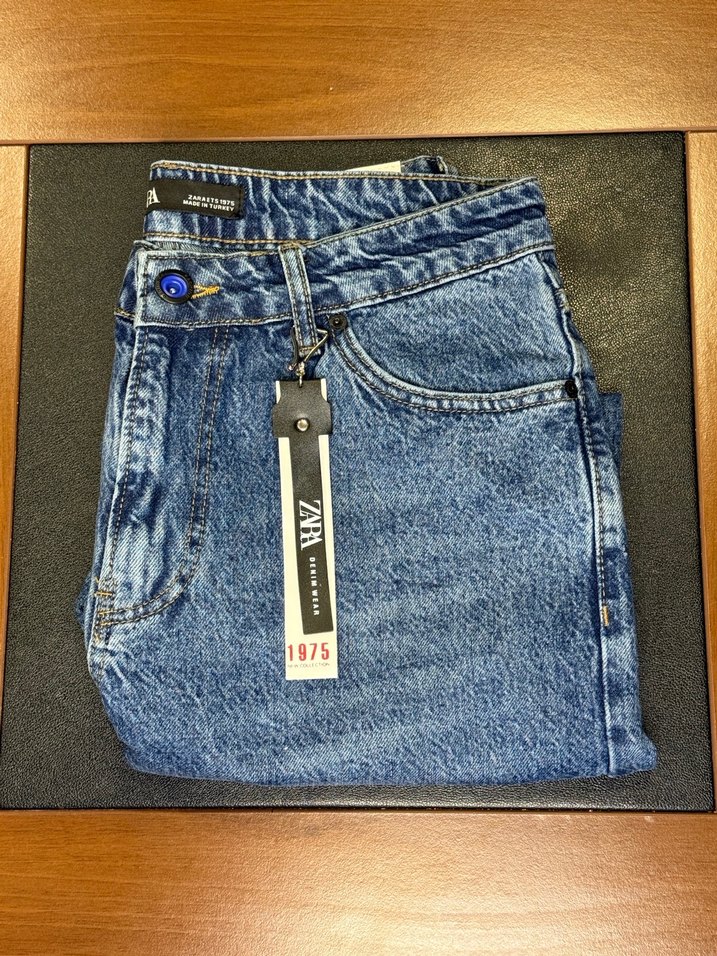 Erkek Mavi Batik Desenli Regular Fit Denim Pantolon - Görsel 2