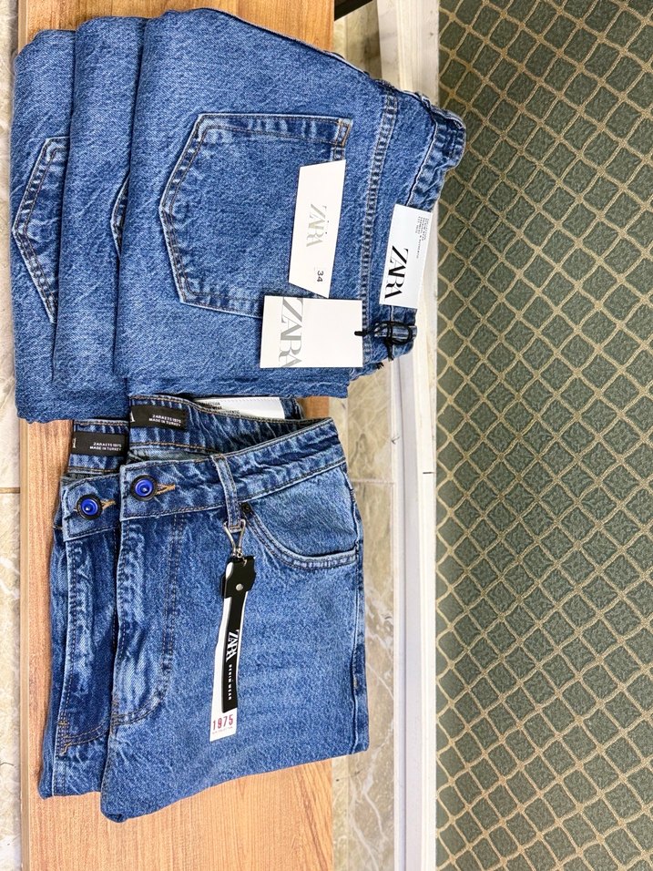 Erkek Mavi Batik Desenli Regular Fit Denim Pantolon - Görsel 4