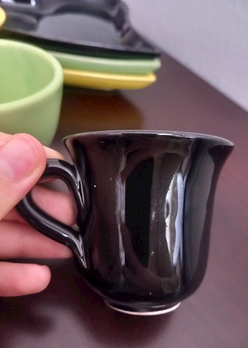 Siyah Kalp Tabaklı Fincan Seti - Görsel 5