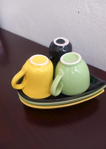 Siyah Kalp Tabaklı Fincan Seti - Görsel 12