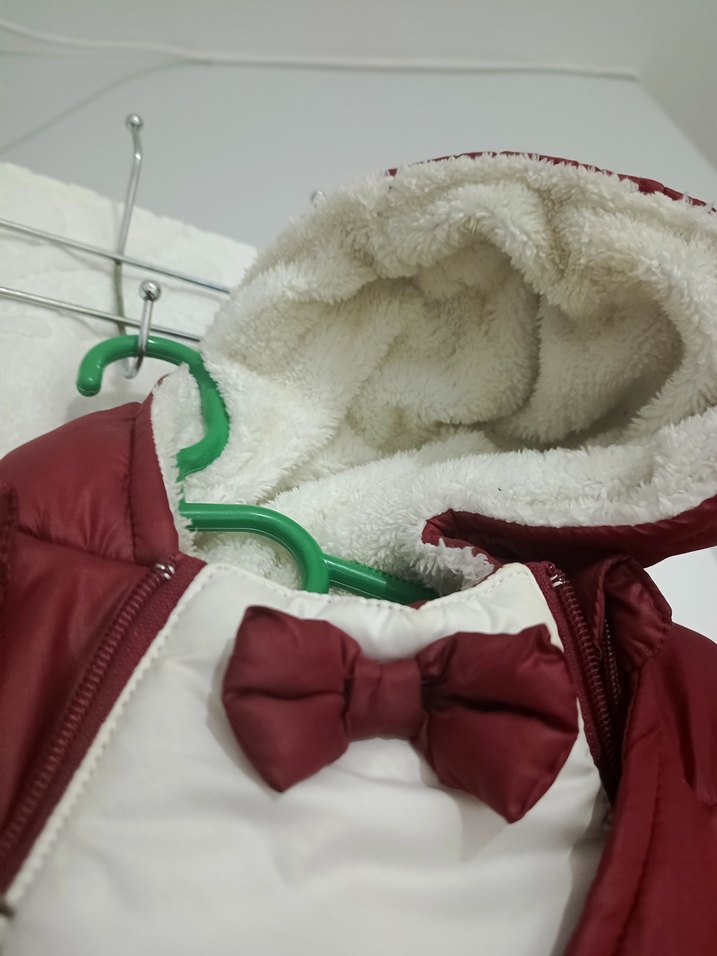Bordo Kürklü Bebek Kış Tulumu - Görsel 4