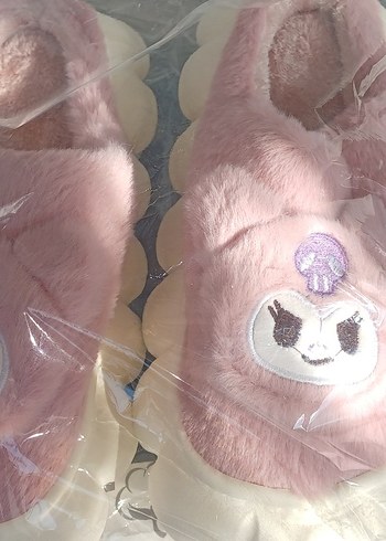 Kızlar için kahverengi peluş ev terliği - Görsel 5