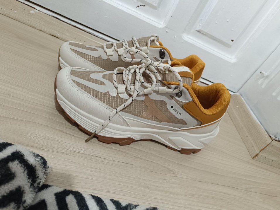 Bej erkek Spor Ayakkabı - Bağcıklı, İnce Topuklu 43 numara - Görsel 2