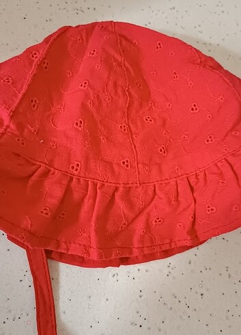 1-2 Yaş, 19 cm Beden kırmızı Renk Kız bebek şapka
