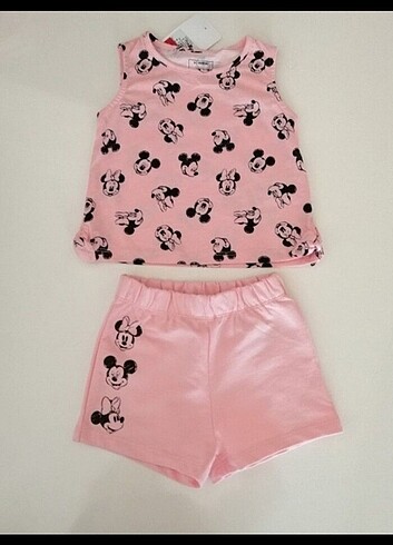 LC Waikiki Kız bebek Minnie mouse şortlu takım 