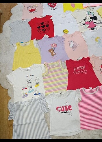 9-12 Ay Beden Kız bebek tişörtler