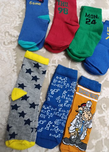 Çocuk Çok Renkli Baskılı Çorap Seti - Görsel 3