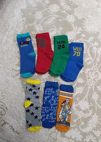 Çocuk Çok Renkli Baskılı Çorap Seti - Görsel 2