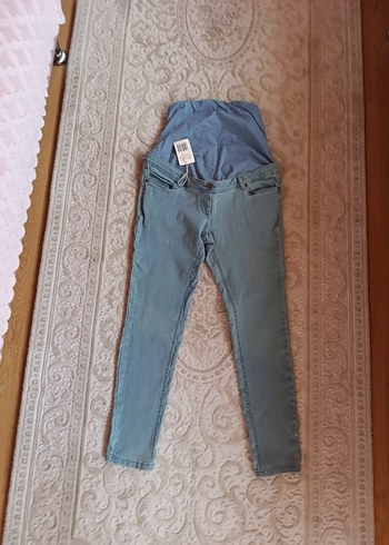 Hamile Kot Pantolon Bel Detaylı Mavi - Görsel 6