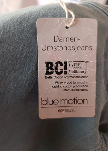 Hamile Kot Pantolon Bel Detaylı Mavi - Görsel 4