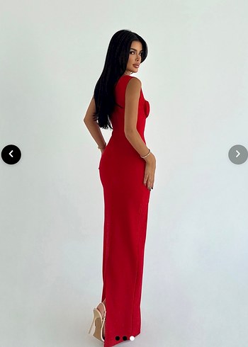 Eyyo Kırmızı Uzun Elbise - Görsel 2