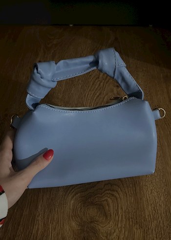 Mavi Deri Kadın Çanta - Görsel 2