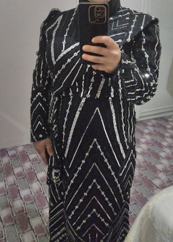 Siyah Desenli Uzun Bohem Kadın Elbise - Görsel 2