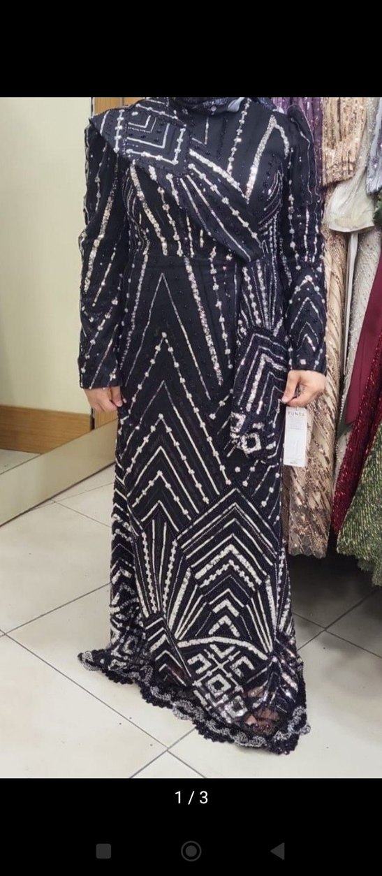 Siyah Desenli Uzun Bohem Kadın Elbise - Görsel 4