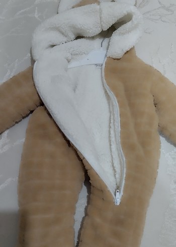 Kürklü Bebek Kayak Tulumu Bej - Görsel 3