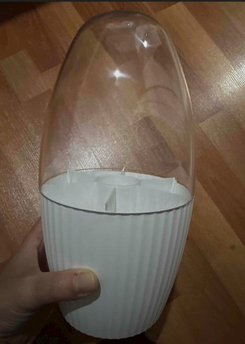 Beyaz Şeffaf Kapaklı Makyaj Fırçası Organizeri - Görsel 2