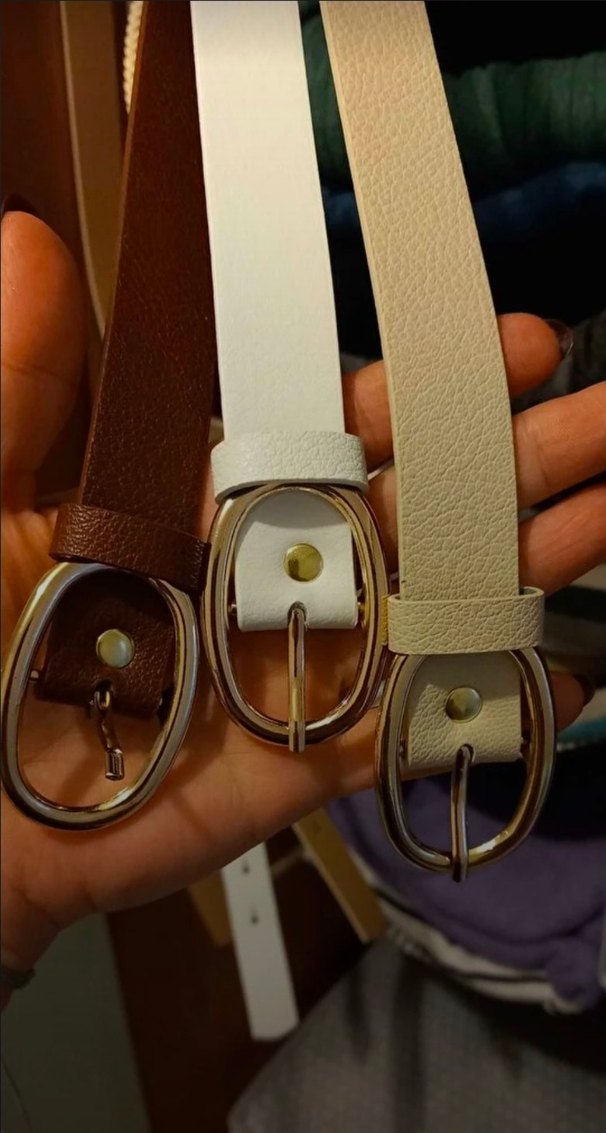 Kahverengi Tonları Deri Tokalı Kadın Kemer - Görsel 2