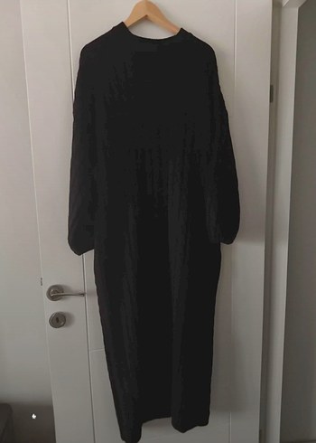 Siyah Örgü Boğazlı Uzun Kadın Elbise - Görsel 3