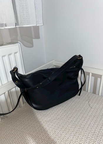 Klasik Siyah Deri Kadın Çanta - Görsel 3