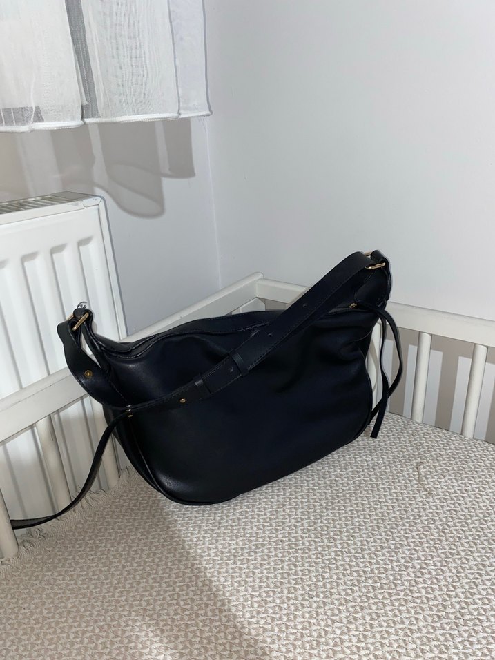 Klasik Siyah Deri Kadın Çanta - Görsel 3