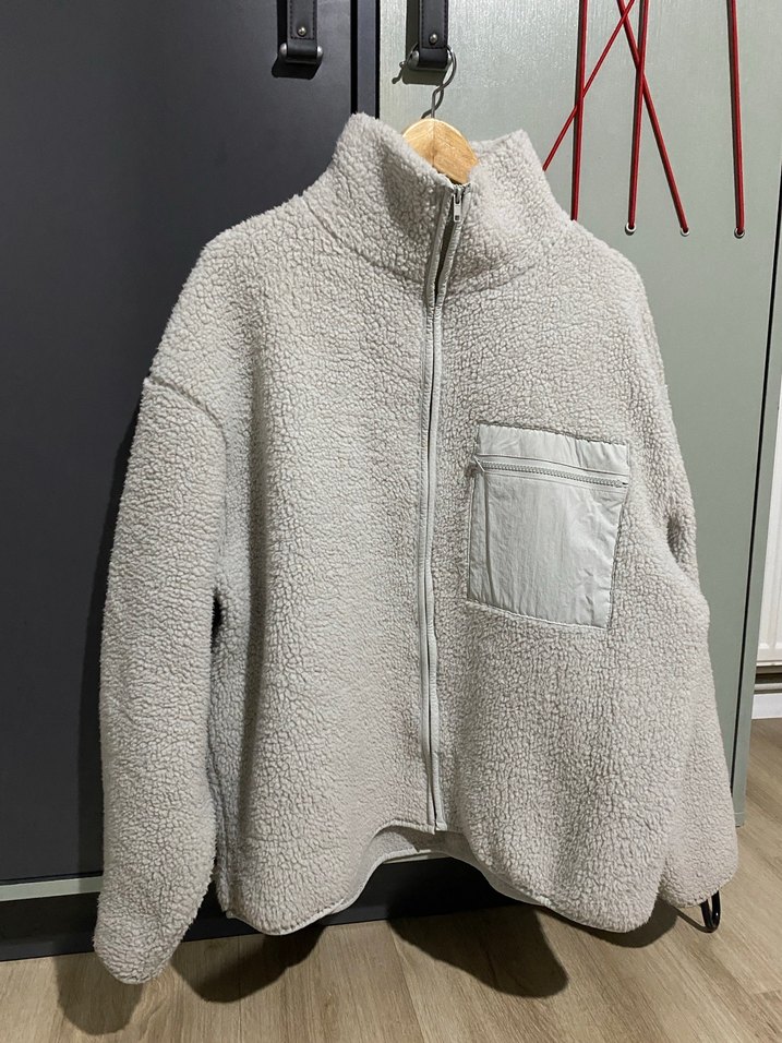 Gri Fermuarlı Kadın Polar Ceket - Görsel 2