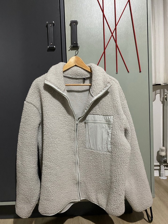 Gri Fermuarlı Kadın Polar Ceket - Görsel 3
