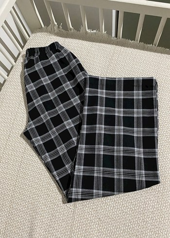 Gri Ekose Kadın Midi Pantolon - Görsel 2