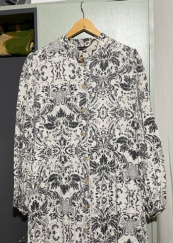 Uzun Kollu Bohem Desenli Uzun Elbise - Görsel 3