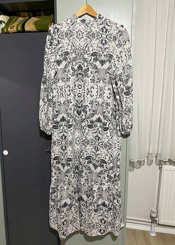 Uzun Kollu Bohem Desenli Uzun Elbise - Görsel 4