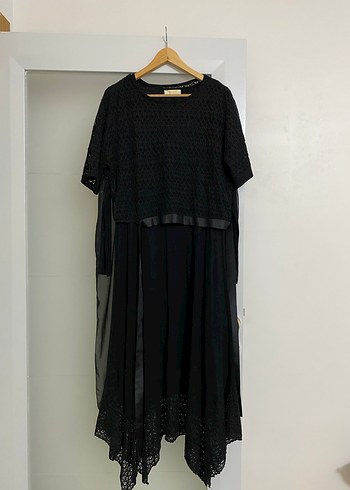 Drapeli Siyah Rahat Kesim Bluz - Görsel 2