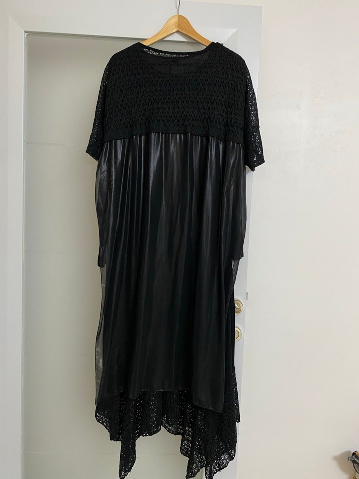 Drapeli Siyah Rahat Kesim Bluz - Görsel 3