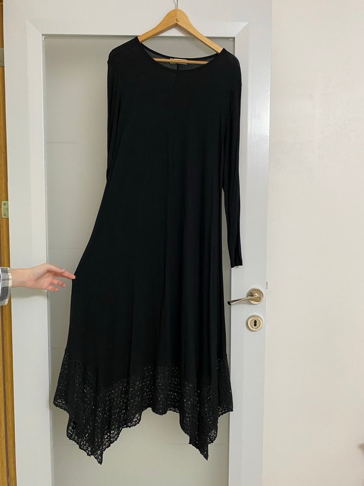 Drapeli Siyah Rahat Kesim Bluz - Görsel 4