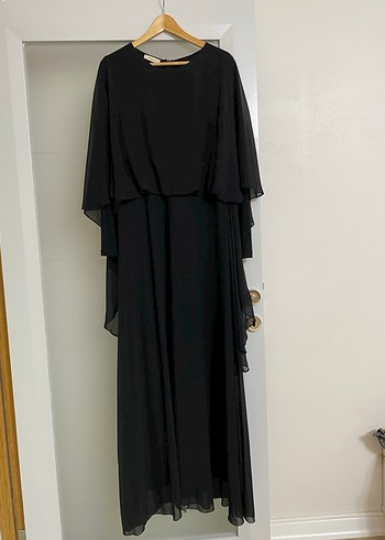 Siyah Uzun Kollu Salaş Kadın Abiye - Görsel 4