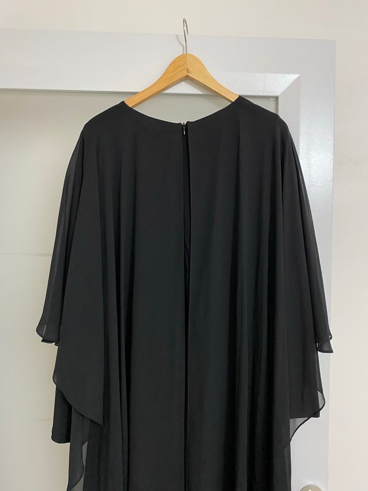 Siyah Uzun Kollu Salaş Kadın Abiye - Görsel 5