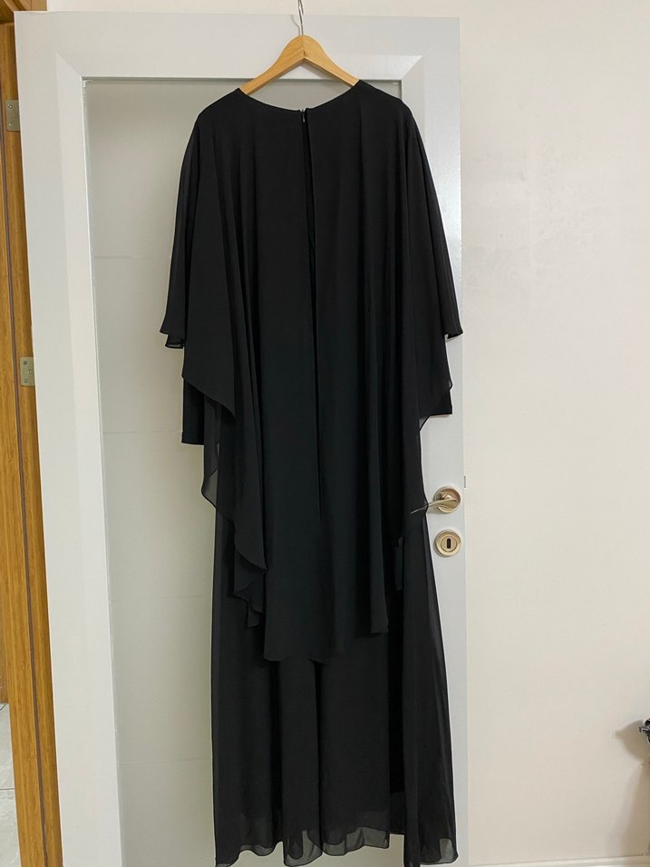 Siyah Uzun Kollu Salaş Kadın Abiye - Görsel 3