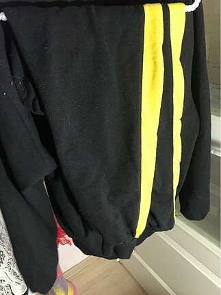 l Beden siyah Renk Adidas sarı detaylı lastik paçalı eşortman takımı
