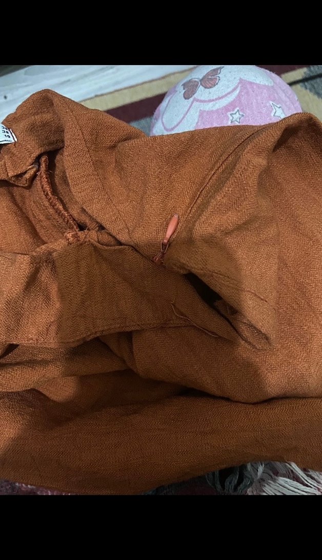 Kahverengi Keten Salaş Kadın Tulum - Görsel 3