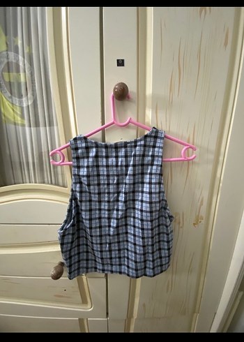 Gri Kareli Askısız crop - Görsel 2