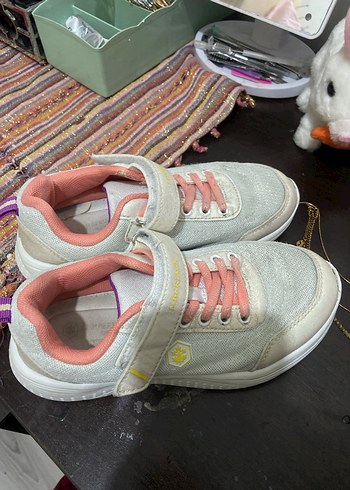 Kız Çocuk Gri Velcro Spor Ayakkabı - Görsel 4