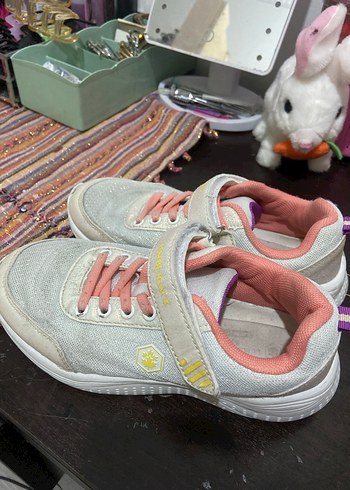 Kız Çocuk Gri Velcro Spor Ayakkabı - Görsel 2