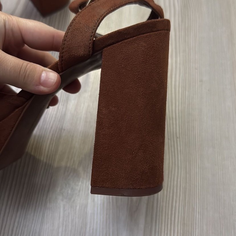 Kadın Kahverengi Süet Platform Topuklu Ayakkabı - Görsel 2