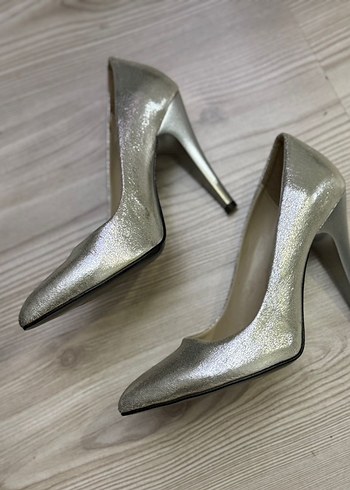 Kadın Gümüş Metalik Stiletto  Topuklu - Görsel 3