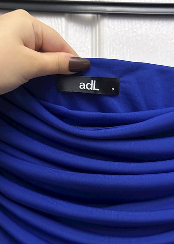 Mavi Drapeli Straplez Mini Elbise - Görsel 2