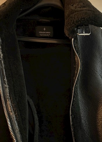 Siyah Kürklü Deri Biker Ceket - Görsel 8