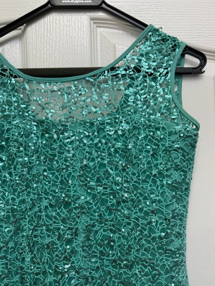 Turkuaz Dantelli Uzun Abiye Elbise - Görsel 4